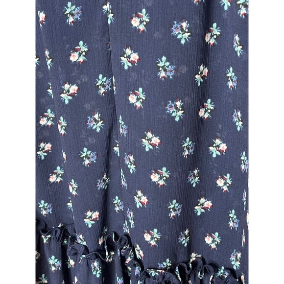 Gap Floral Ruffle Peplum Tank Top Blue White Small Sleeveless Blouse - Picture 8 of 8